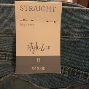 NWT straight high rise jeans